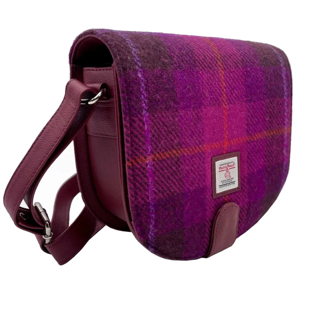 Purple Check Crossbody Bag