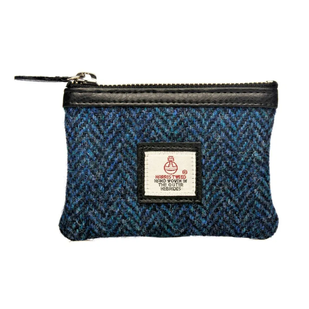 Blue Tweed Coin Pouch