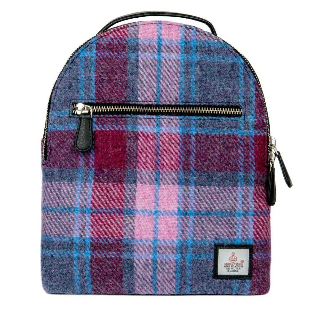 Pink Harris Tweed Backpack