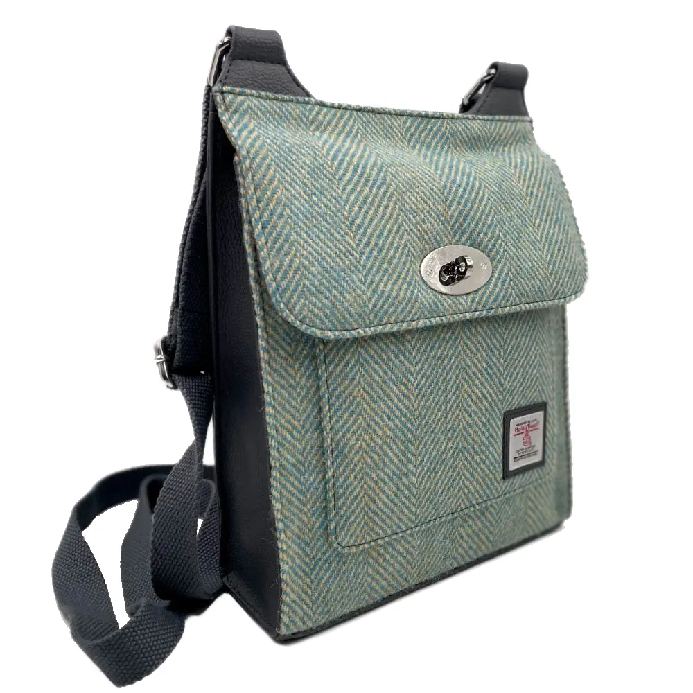 Turquoise Tweed Satchel Bag