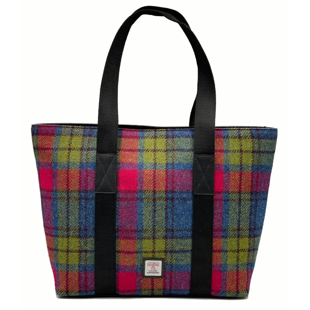 Blue/Pink Harris Tweed Shopper Bag