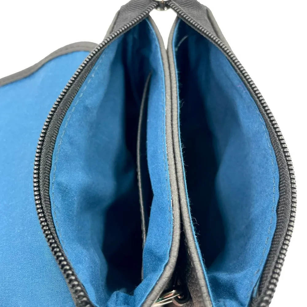 Mini Crossbody Bag Grey Vegan Leather