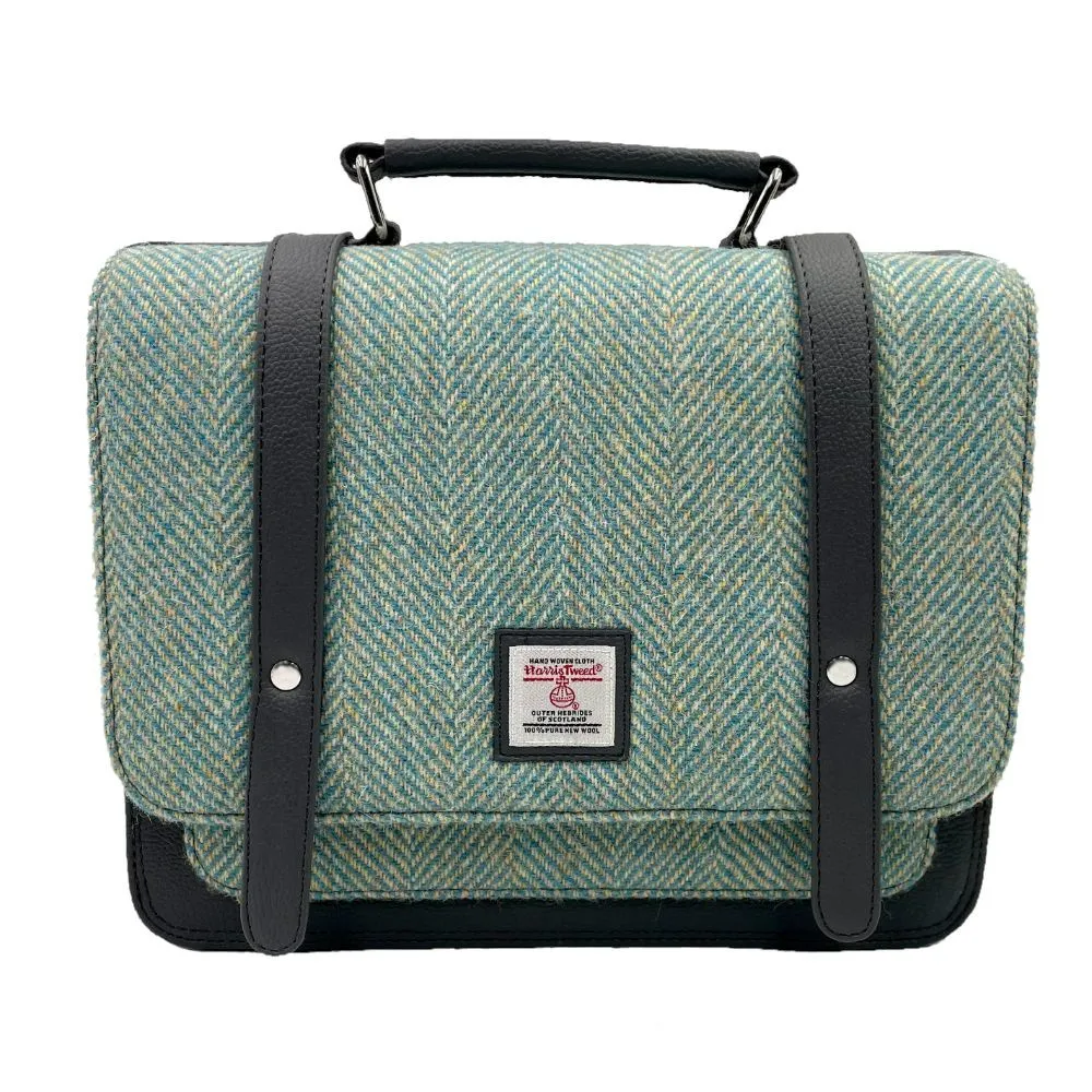 Turquoise Tweed Mini Messenger Bag