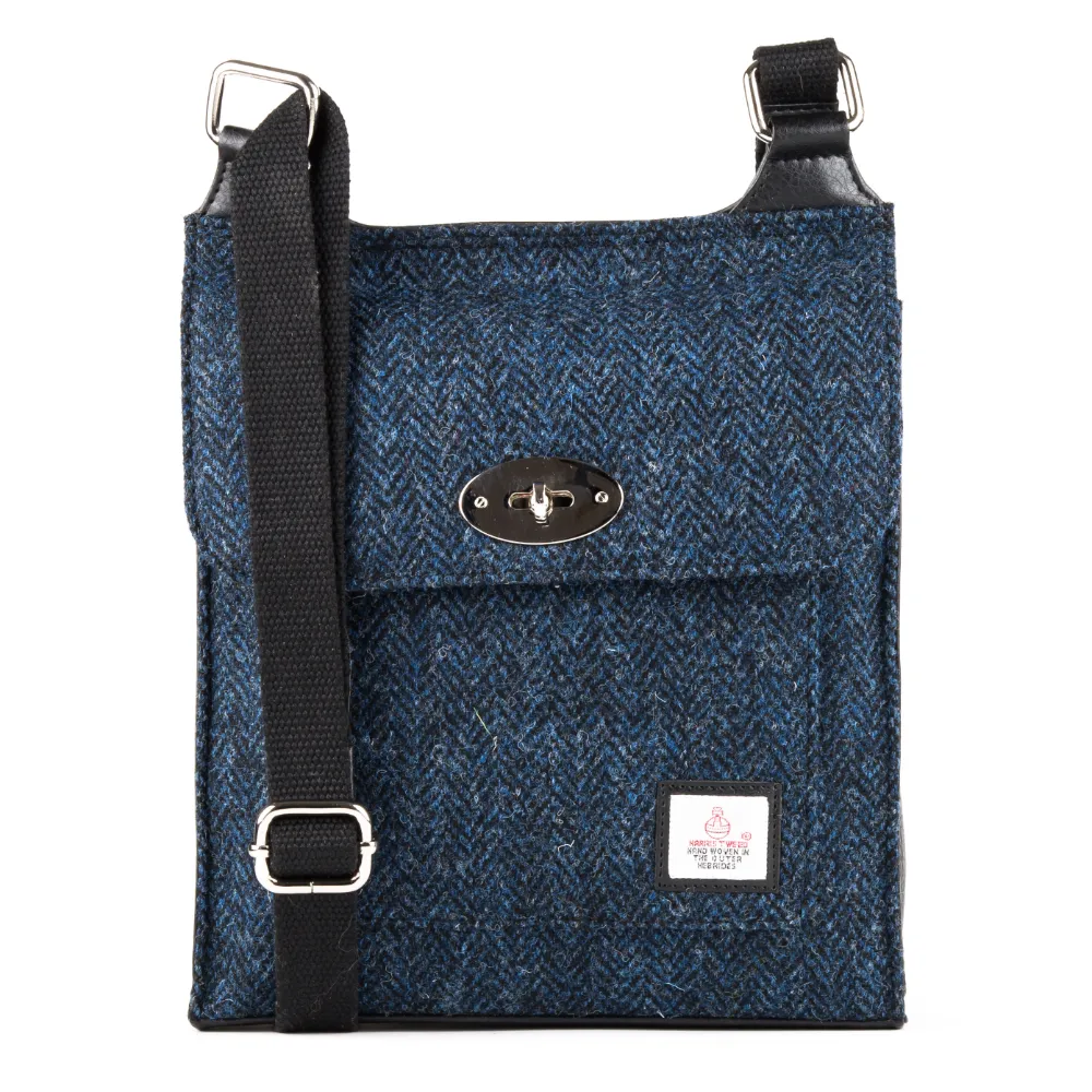 Blue Harris Tweed Satchel Bag